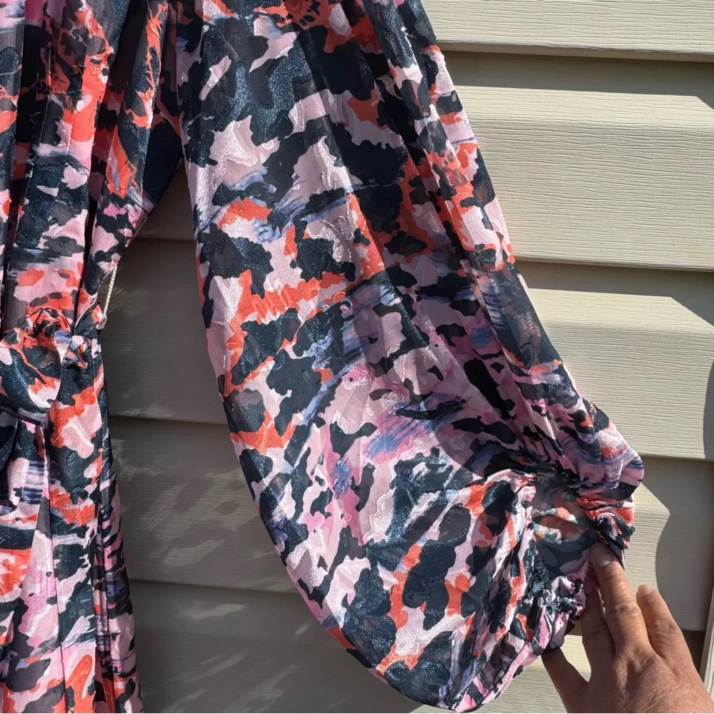 Hutch Anthropologie Lindie Wrap Maxi Dress Women’s Large Abstract Print Long